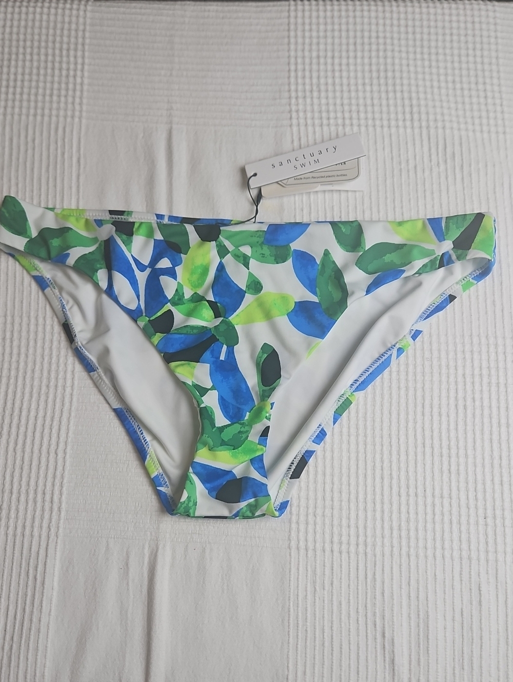 Sanctuary Hipster Swim Bottom: White/Blue/Green‎ Floral: Size- Large